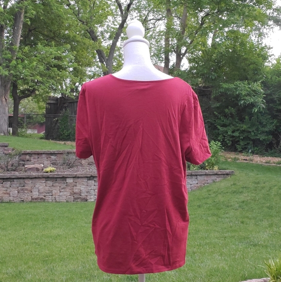 Jaclyn Smith maroon lace top XL - Picture 4 of 8